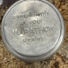 Vtg Marathon Oil & Gas Tin 1950s Martini Mixing Shaker Cup Dealer Promo — photo 2