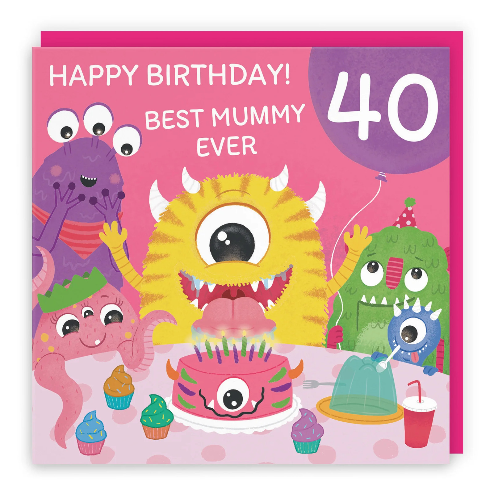 40th Mummy Monsters Party Birthday Card Imagination