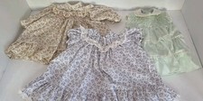 Lot Of 3 VTG Polly Flinders Girls Hand Smocked Dress 2 12 Month 1 6-9 Month