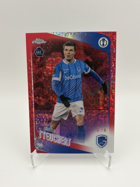 Topps Chrome UCC 25/26 Jarne Steuckers 5/5 Bookend Rookie Red KRC Genk