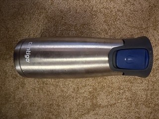 Bicchiere Tazza da Viaggio Contigo AUTOSEAL Acciaio Inox Argento Usato