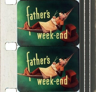 FATHER'S WEEK END great DISNEY Goofy TECHNICOLOR cartoon on 16mm film stock 1953