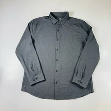 01.Algo Performance Button Down Shirt L/S Gray Stretch Men’s Size XL