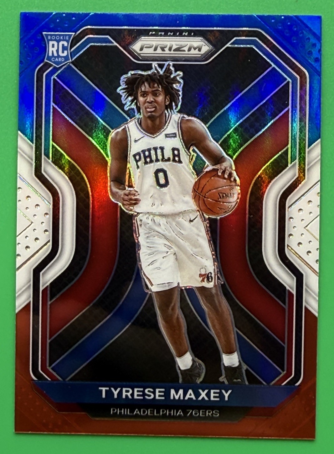 2020-21 Panini Prizm - Tyrese Maxey #256 Red White & Blue Prizm (RC) Rookie RWB