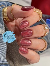 Red Aspen Press On Nails~Little Miss Patriotic, Philippa~Short~Almond~Red