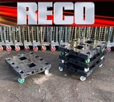 2 X HEAVY DUTY WHEELED "DOUBLE" DOLLY / SKATE 80-60-17CM WAREHOUSE STORAGE