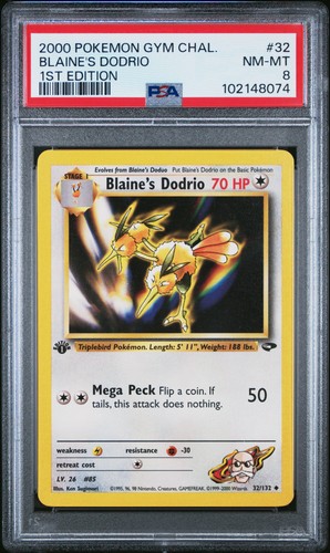 Blaine's Dodrio (1st Edition) graded PSA 8 for sale on eBay