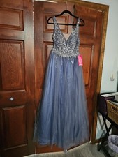 GB Prom Dress / Pageanr Dress / Formal Gown Blue Beaded Size 11 NWT