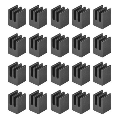7x7x10mm Aluminum Heatsink Electronics Cooler for MOS IC Chip Black 20 Pcs