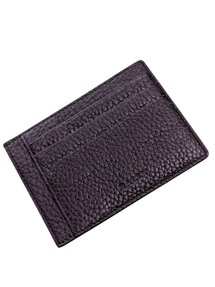 Billetera de cuero granulado Bally Sink 6207992 Merlot para hombre