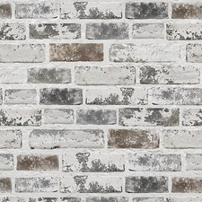 Brick Wallpaper Peel and Stick Wallpaper 17.3"X78.8" Grey and White 3D Brick Wal