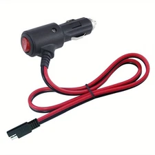 SAE to Cigarette Lighter Cable 16Awg 12V Cigarette Lighter Male Plug to SAE 2Pin