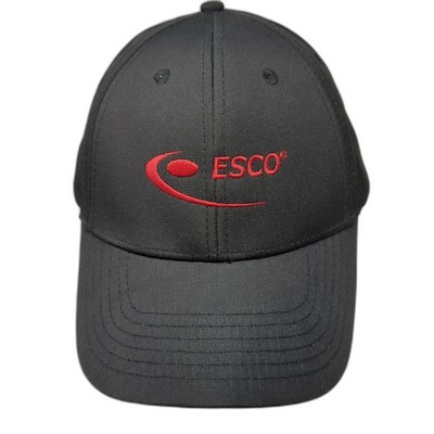 Esco Strapback Hat Solid Black One Size Embroidered Quake City Caps