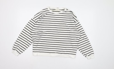 In Other Words Women's Black and White Striped XS Pullover Sweatshirt
