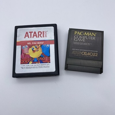 Pac-Man Computer Game CXL4022 '82 Ms. Pac-Man Atari 2600 '87 - Lot of 2 UNTESTED