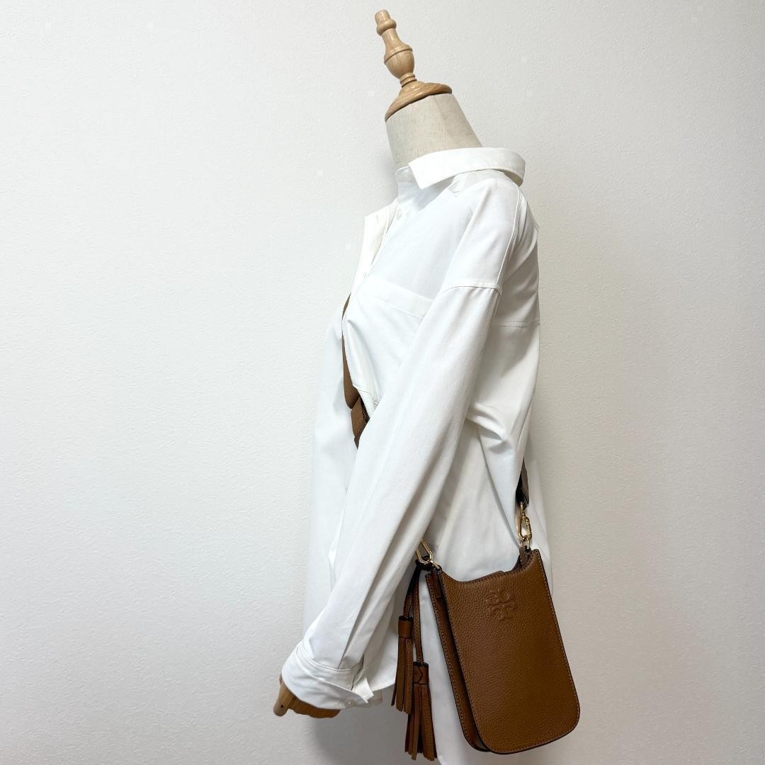 Tory Burch Tassel Leather Crossbody Bag Brown Authentic Women's Shoulder Bag thumbnail 2