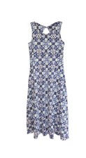 Talbots Women's Multicolor Printed Twist Back Sleeveless Maxi Dress Sz M