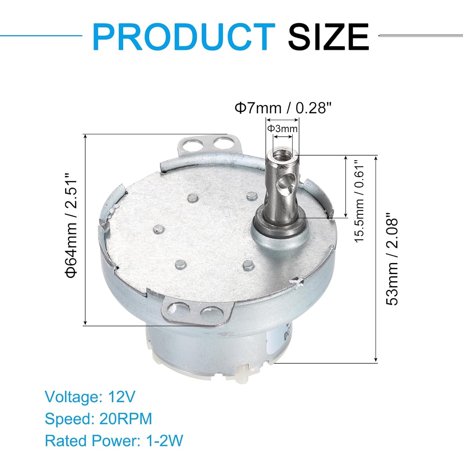 MECCANIXITY Slow Speed Motor JS-50T Electric Brushed Gear Motor, 12V... 
