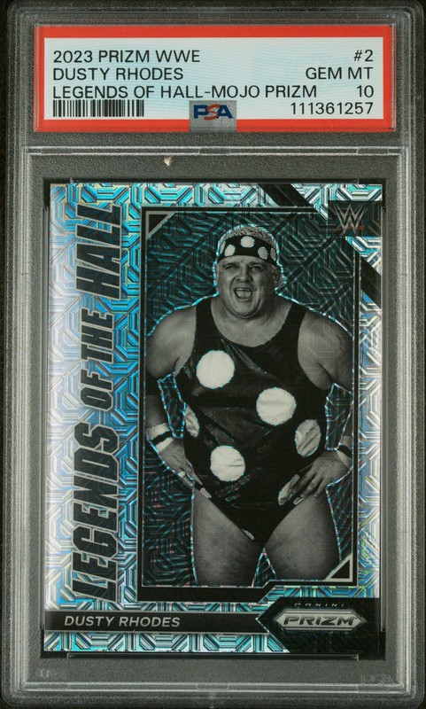 2023 Panini Prizm WWE Legends Of The Hall Dusty Rhodes #2 Mojo /25 PSA 10 HOF