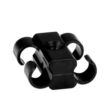 4 pcs Dual Cable Clip Clamp Fastening for 8 GA AWG Gauge Power Ground Wire Black