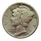1919 D Mercury Dime Low production in the first year As shown in the figure