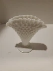 Vintage Fenton Small Fan Vase Hobnail Milk Glass