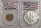 2001 PCGS GEM UNC $1 SAE WTC RECOVERY COINS  25 yrs ago with Jamaican 1/2 Penny