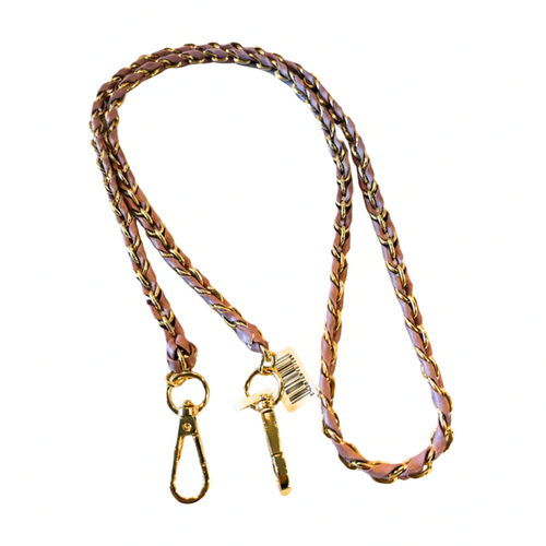Pom Pom London Straps straps - Pink and White with Gold Hardware - Picture 2 of 5