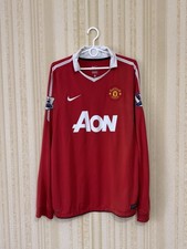 Manchester United Football Shirt Long Sleeve 2010-11 Nike Size L #Rooney
