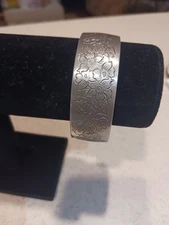 Vintage Kirk Stieff Pewter Cuff Bracelet VIOLET 900-2