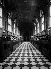 Women students wearing mortar boards choir practice Chapel Royal H- Old Photo