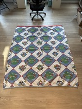VTG Looney Tunes Daffy Duck Bugs Bunny Baseball Fleece Blanket 60x84