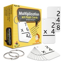 Star Right Multiplication Flash Cards - 169 Hole-Punched Math Study Multiplic...