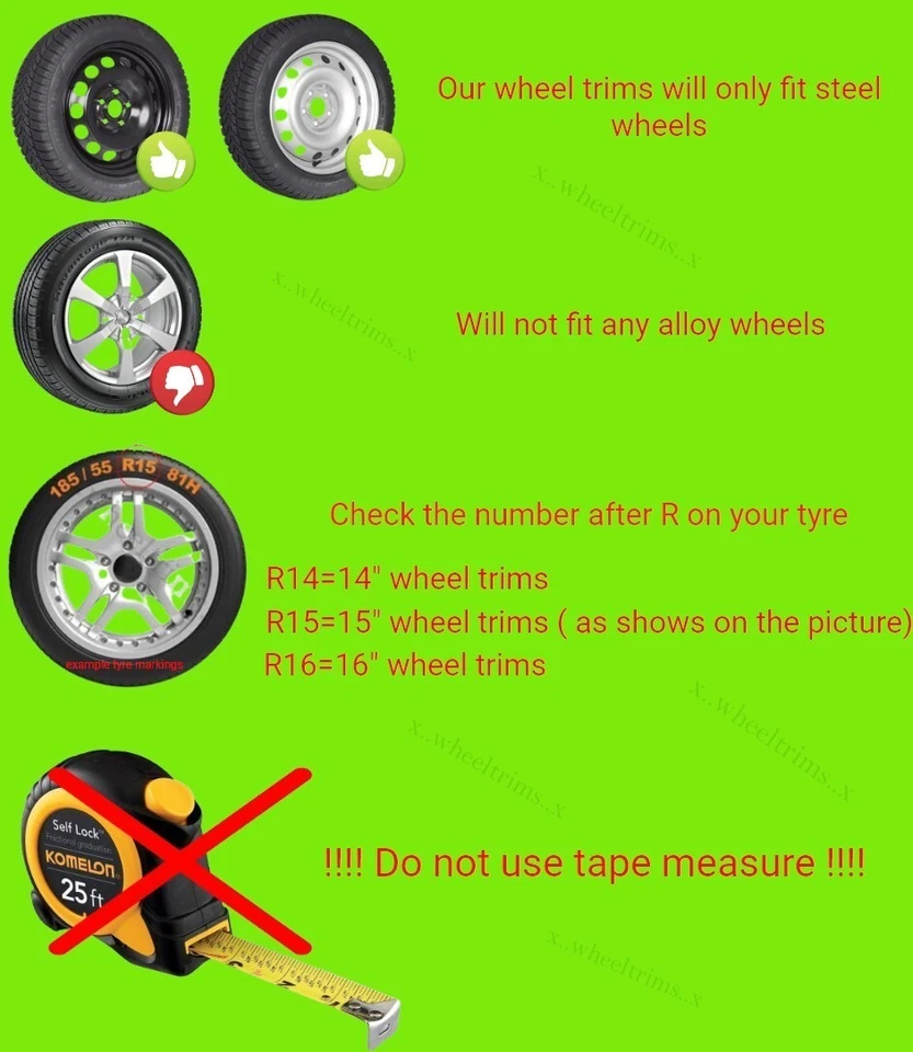 16 inch wheel trims to fit PEUGEOT PARTNER from 2019 +badges 16" 4pcs - Image 4 of 4