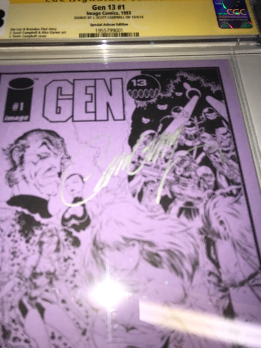 EXTREMELY RARE GEN 13 #1 PURPLE ASCHAN ISSUE CGC 9.8 Signed BY J