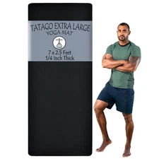 Yoga Mat Thick & Long for Home Workout. 84x30 (1/4" thick) XL Exercise Mat