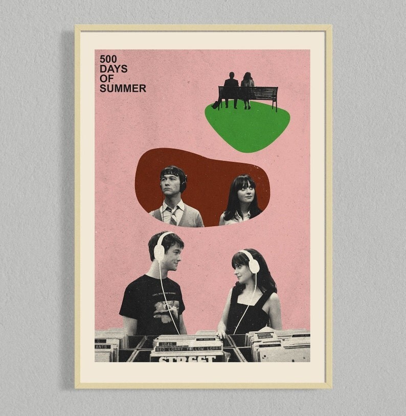 500 Days of Summer Minimalist Mid Century Style Movie Poster  