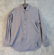 David Donahue Shirt Mens 1Size Large Multicolor Check Button Down Long Sleeve