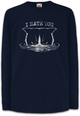 I Hate You Cat Kinder Langarm T-Shirt Cat Cats Love Addiction Fun Katze Katzen