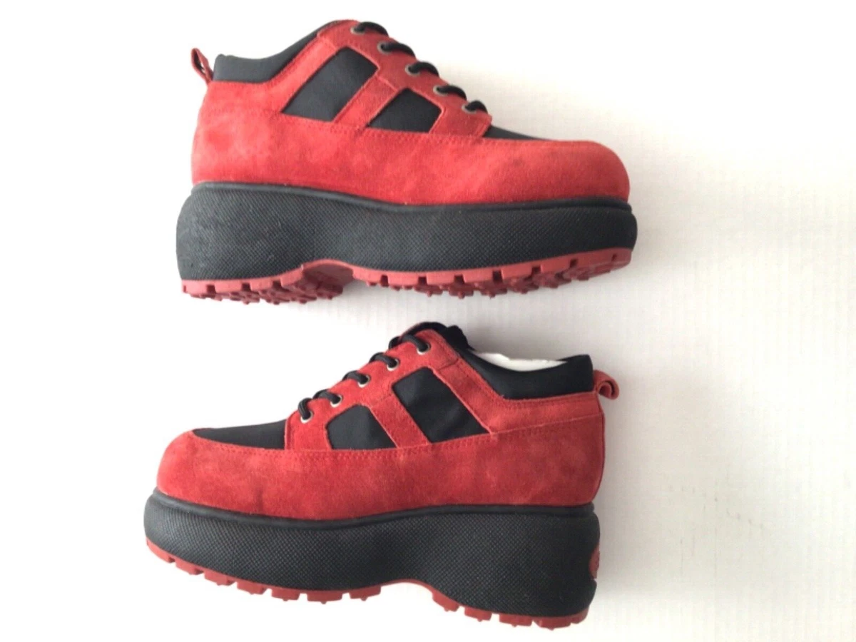 Platform shop shoes red