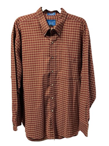 VTG Towncraft Penney's Shirt Men's XL Plaid Blue Yellow Long