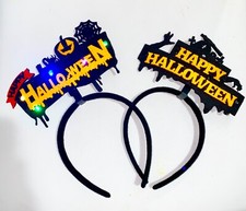 2 pcs Light Up Halloween Headband Led Glowing Headpiece Happy Halloween Party