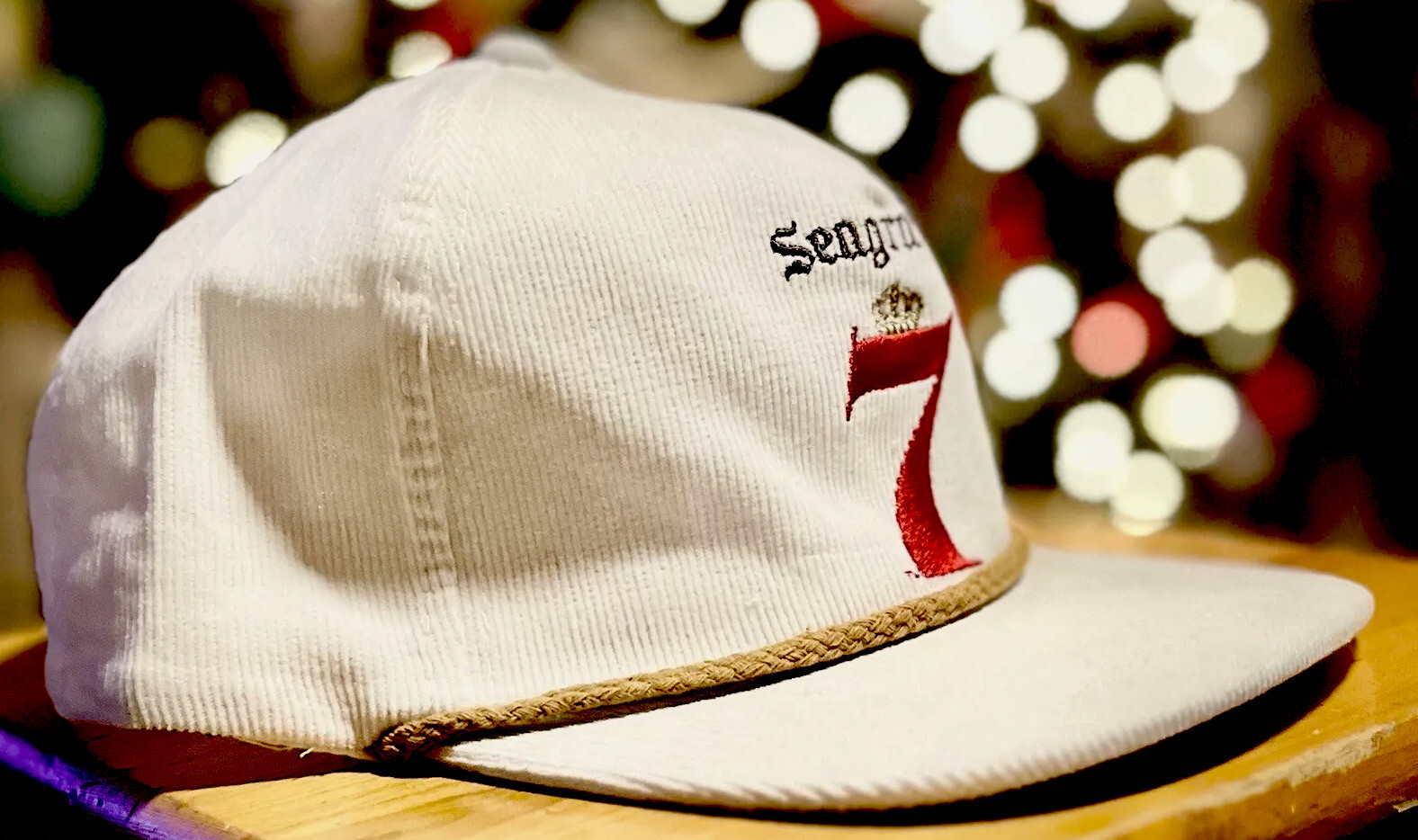 NOS Seagram’s 7 Crown Whisky Adjustable Snapback Hat Ball Cap Old School Bar