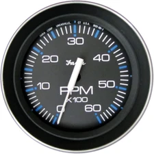 33004 Coral Tachometer (6000 RPM) Gas - 4", Black