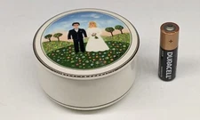 Villeroy &Boch  Naif Wedding Bride Groom Porcelain Trinket Box signed LAPLAU