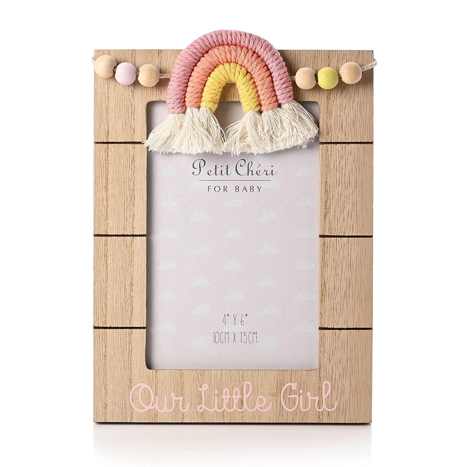 Widdop Petit Cheri Macrame Rainbow Theme Nursery Decor Baby Girl Photo Frame