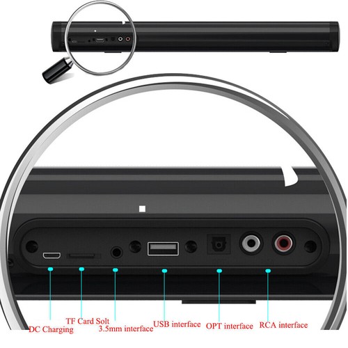 Wireless Bluetooth 5.0 TV Sound Bar Home Theater Wall Mount Subwoofer Soundbar - Picture 9 of 11