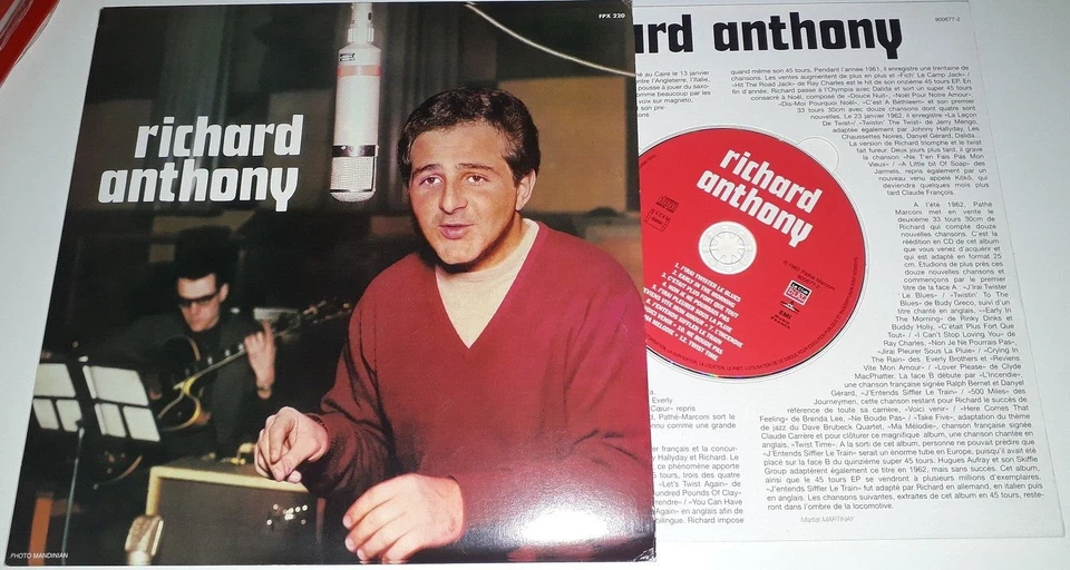 RICHARD ANTHONY CD LIMITE NUMEROTE FORMAT 25 CM DU CLUB DIAL - Photo 1/2