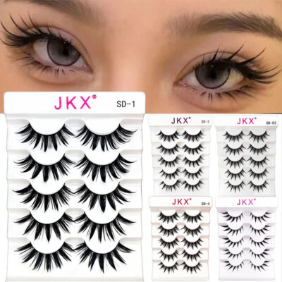 5 Paar 3D Künstliche Falsche Wimpern Faux Lashes Wimpernkranz Eyelashes