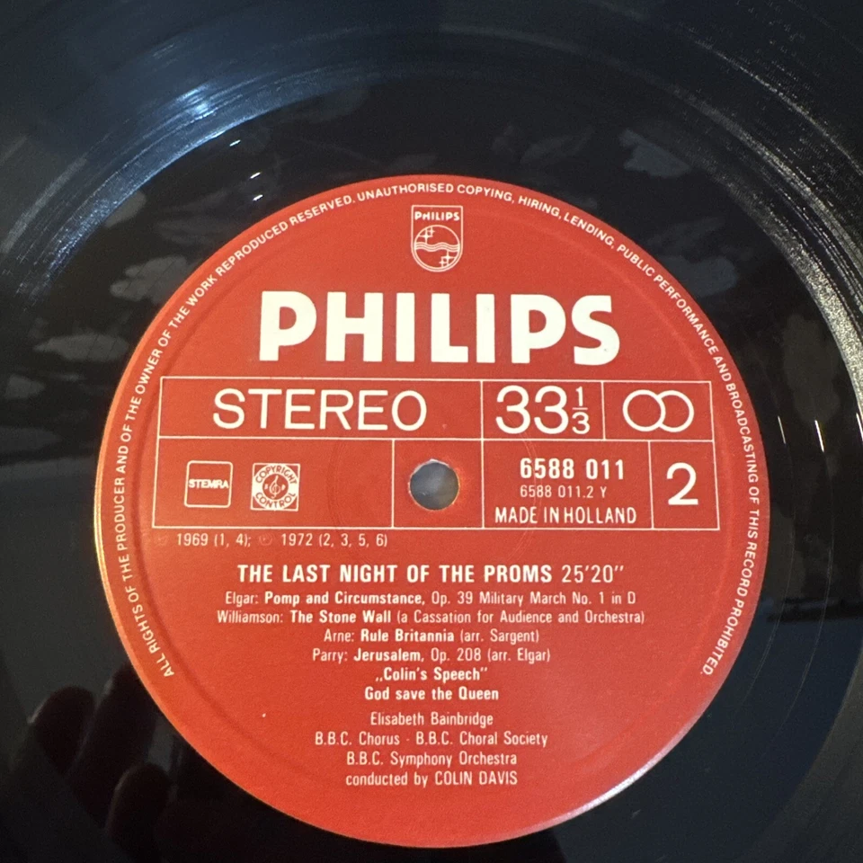 Colin Davis At The Last Night Of The Proms BBC Symphony VG+ Philips 6588 011 Foto 3 de 4